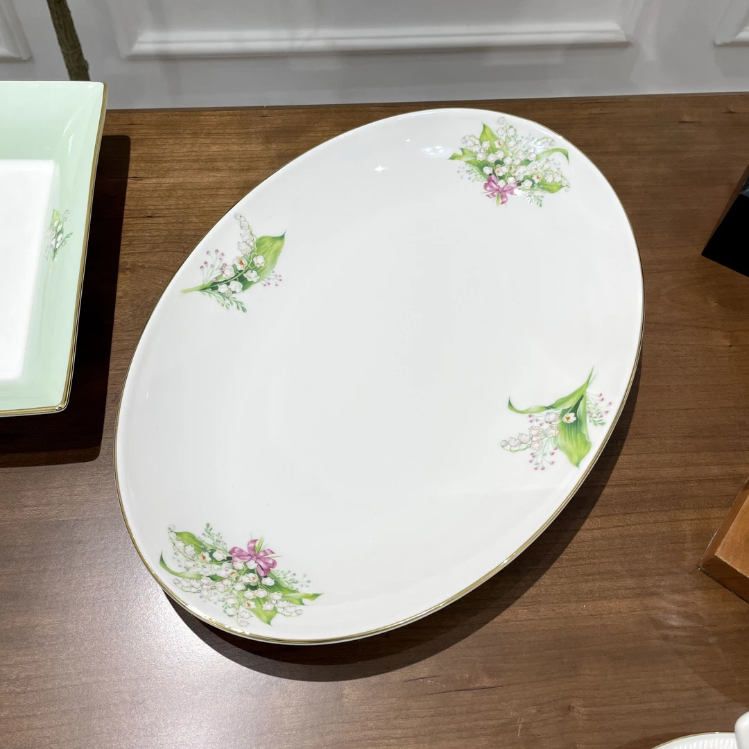 遇见茶里 铃兰骨瓷鱼盘