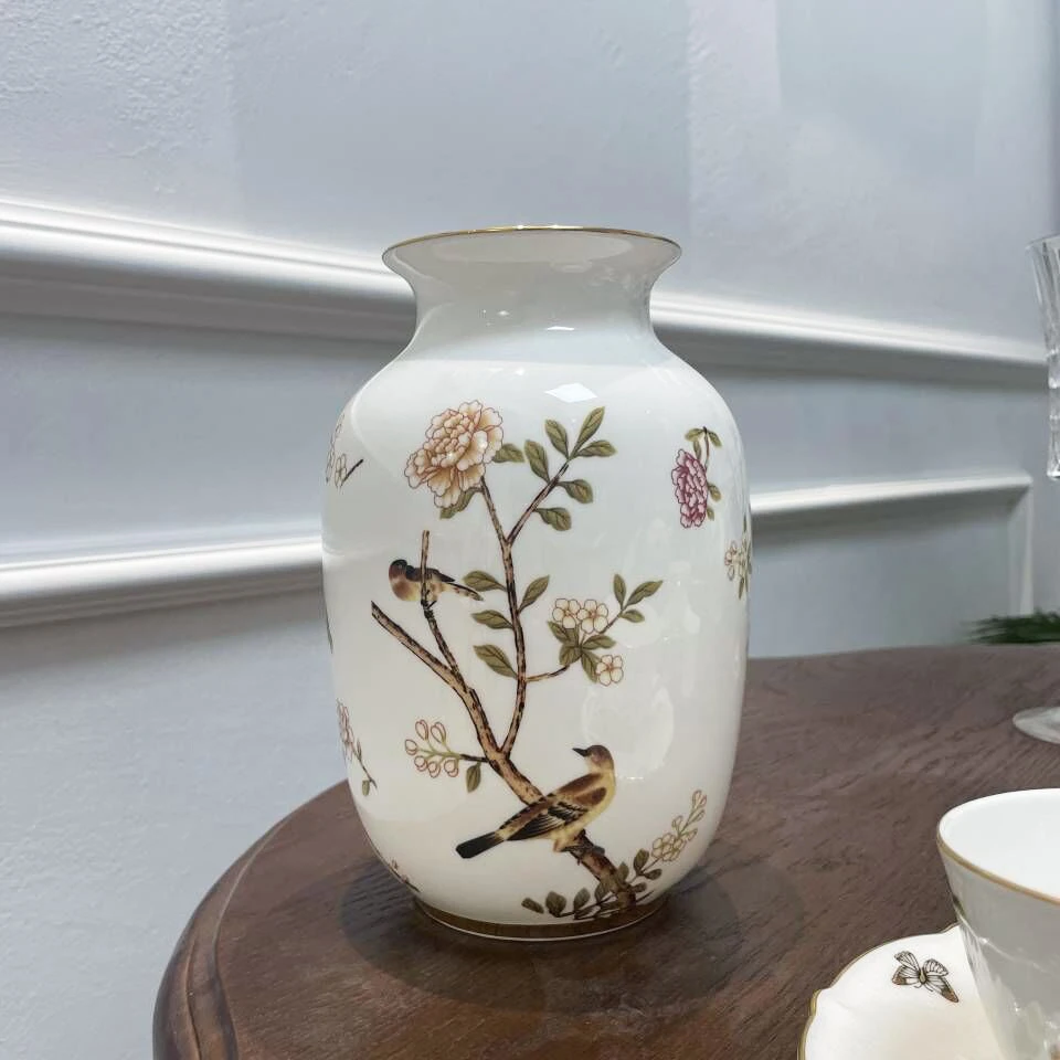 遇见查里  伯特鸟骨瓷花瓶干花插花客厅摆件