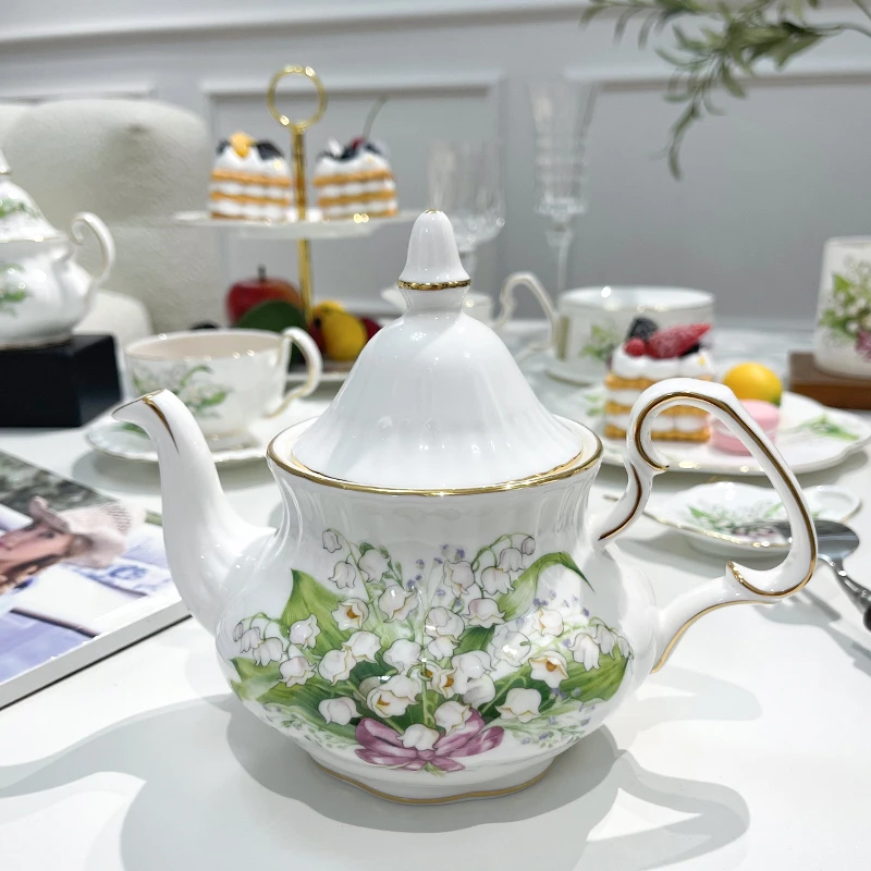 遇见茶里 铃兰 英式下午茶骨瓷咖啡杯茶壶