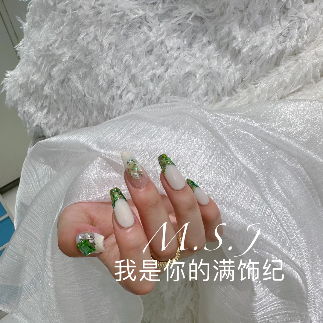 满饰纪|M603「长青树」轻奢钻饰网红穿戴甲手工指尖简约小清新甲片