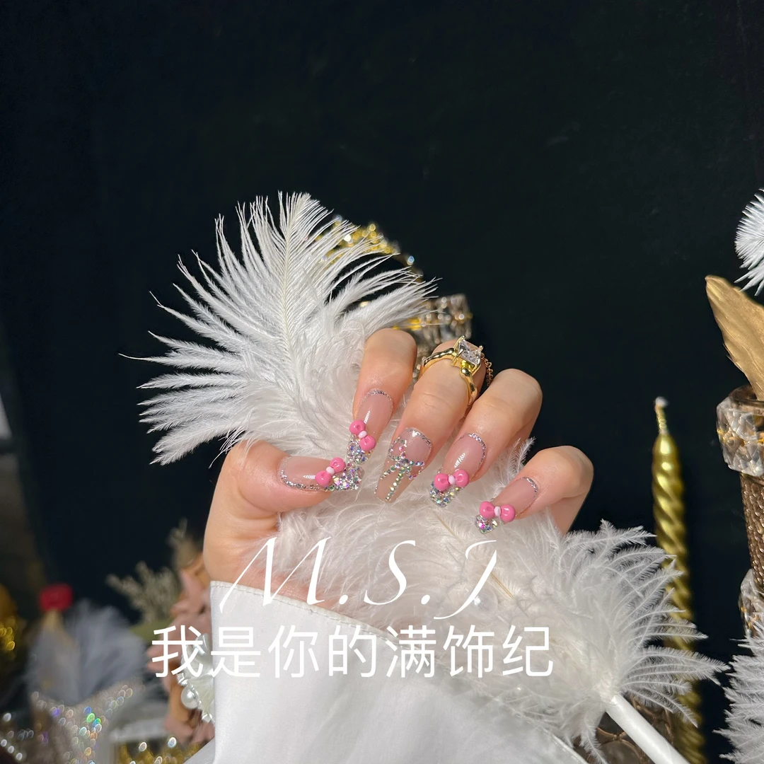 满饰纪|M698「芭比」奢钻饰网红穿戴甲手工美甲纯欲冰透甲片夏日