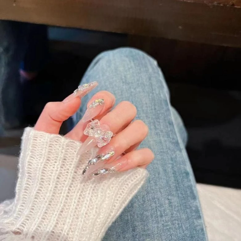 满饰纪|M346「白月光」轻奢钻饰网红穿戴甲手工甲片美少女ins纯欲