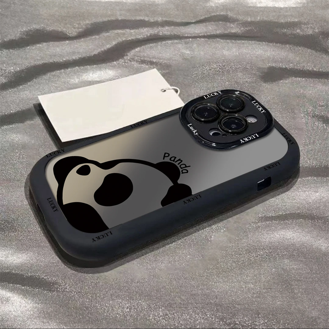 幸运趴趴熊猫适用苹果华为vivo小米oppo手机壳iphone15/14/13软套