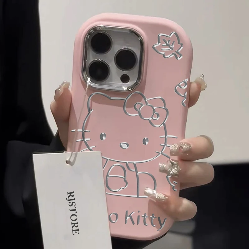 ins高级简约凯蒂适用iPhone15/14promax手机壳苹果13/12/11软套xr