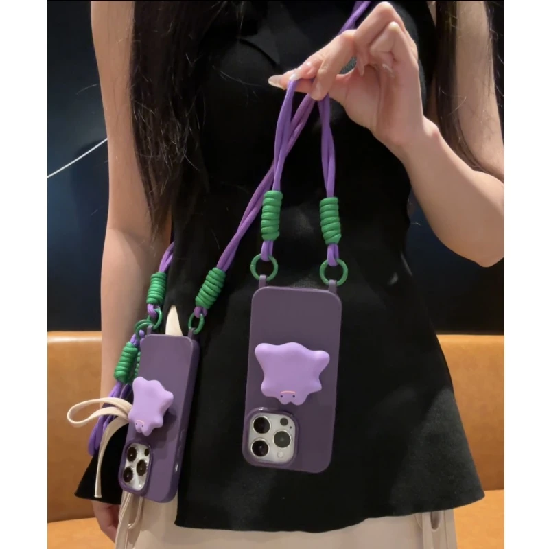 JIANGZI紫色小怪兽支架适用iPhone15/14promax苹果13/12手机壳11