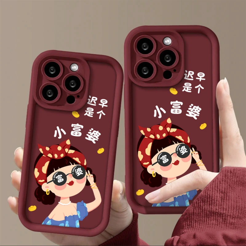 DINGLIN高级小富婆适用iphone15苹果14手机壳13华为vivo小米oppo