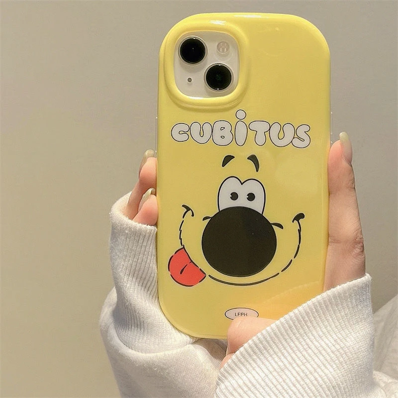 卡通可爱卷舌狗适用iPhone15/14promax手机壳苹果13/12/11套xr