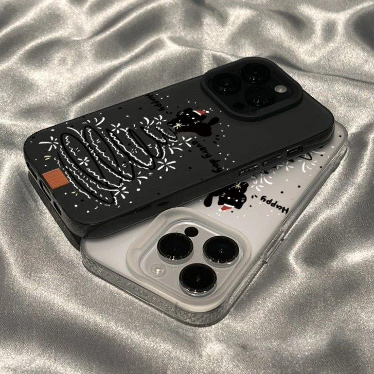 趣味黑猫适用iPhone15/14promax手机壳苹果13/12/11全包软套xr女