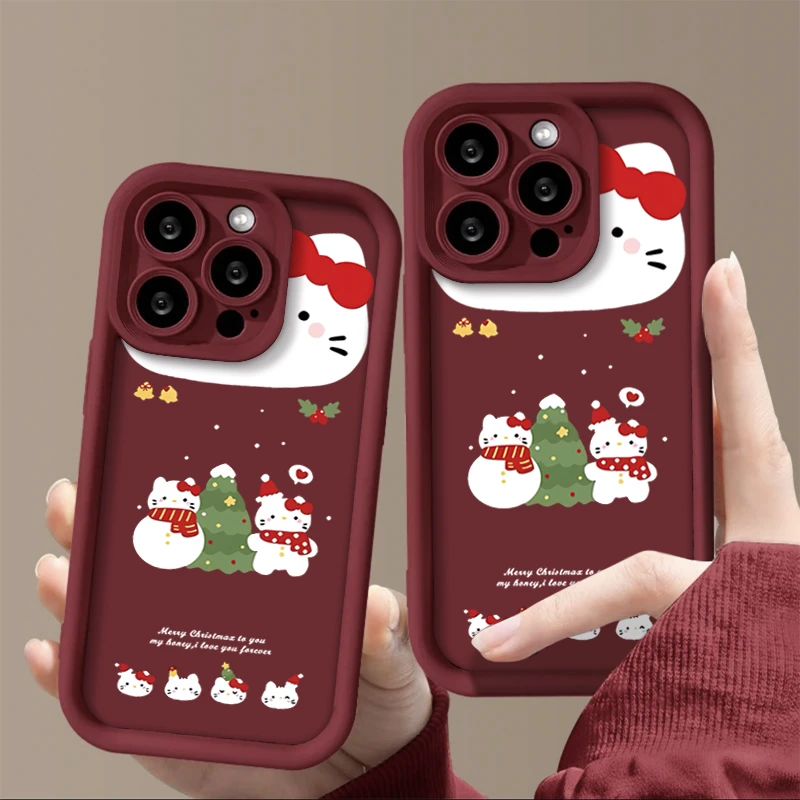 趣味雪人圣诞凯蒂适用iphone15苹果14手机壳13华为vivo小米oppo套