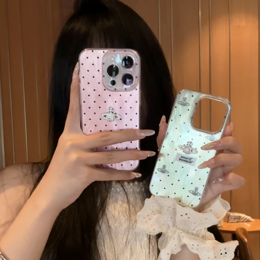 奥菲顿黑波点立体星球适用iPhone15/14羽纱手机壳华为viv小米oppo
