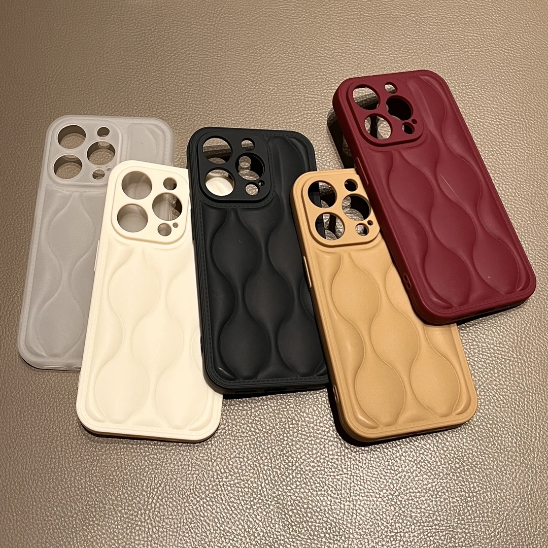 仙朵高级菱形绒服波纹适用iPhone15/14promax手机壳11苹果13/12