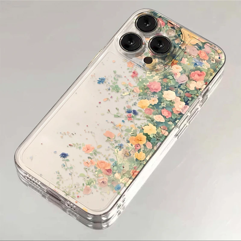 仙朵适用iphone15/13苹果14手机壳华为viv小米oppo满屏彩色花朵