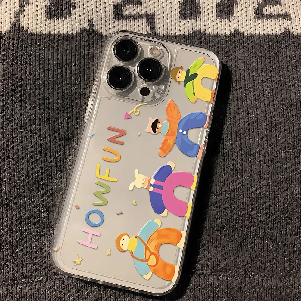 仙朵趣味彩色小人iphone15/13/14苹果12手机壳华为vivo小米oppo