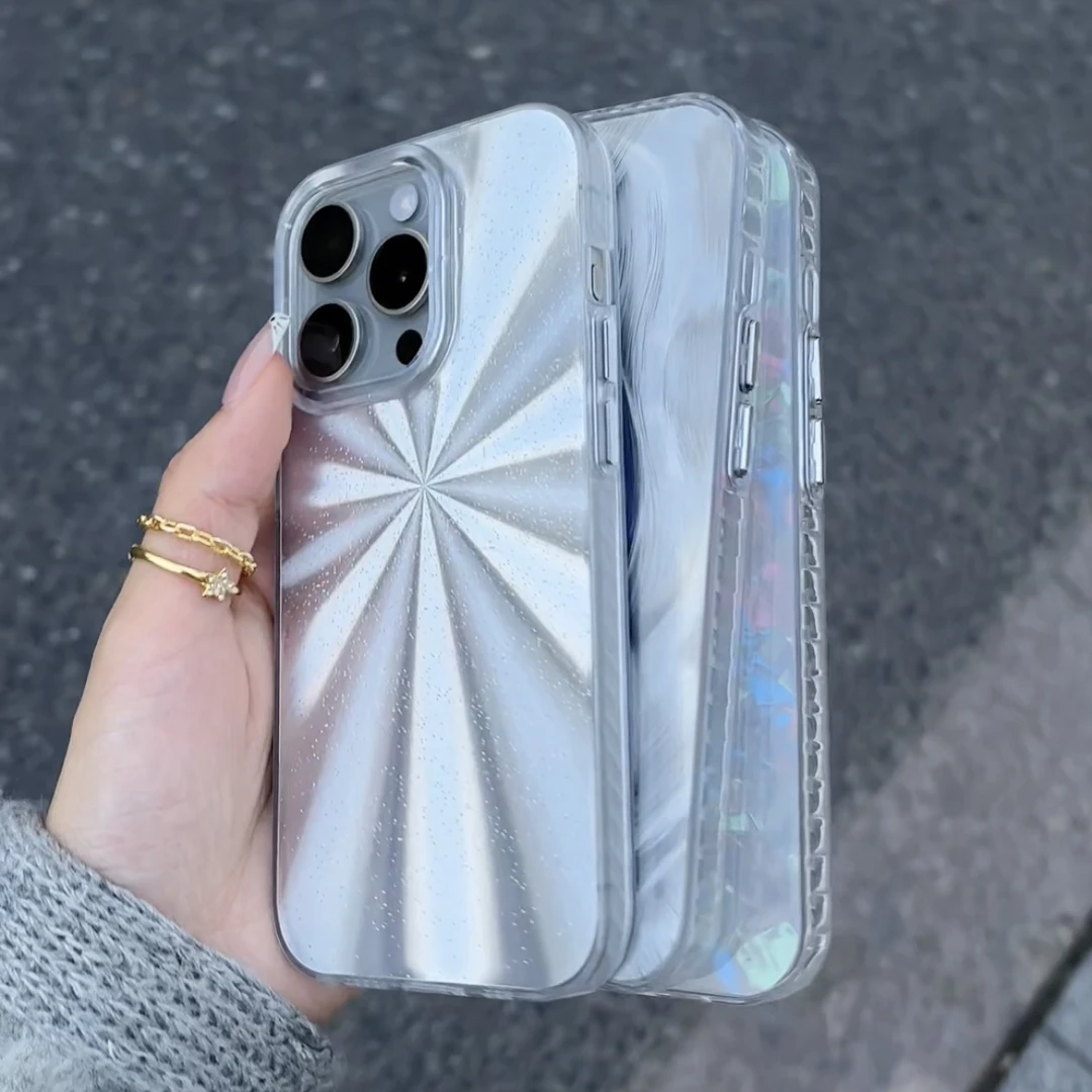 奥菲顿简约高级极光细闪苹果15promax手机壳iPhone14/13/12/11套