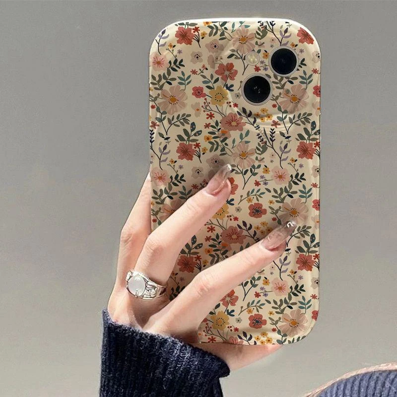 SMBLCE小碎花花纹适用iphone16手机壳15苹果华为vivo小米14oppo套