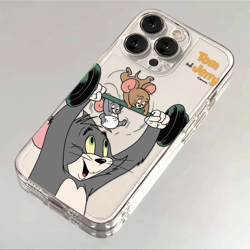举重汤姆猫适用iphone15/13/14苹果12手机壳华为vivo小米oppo软套