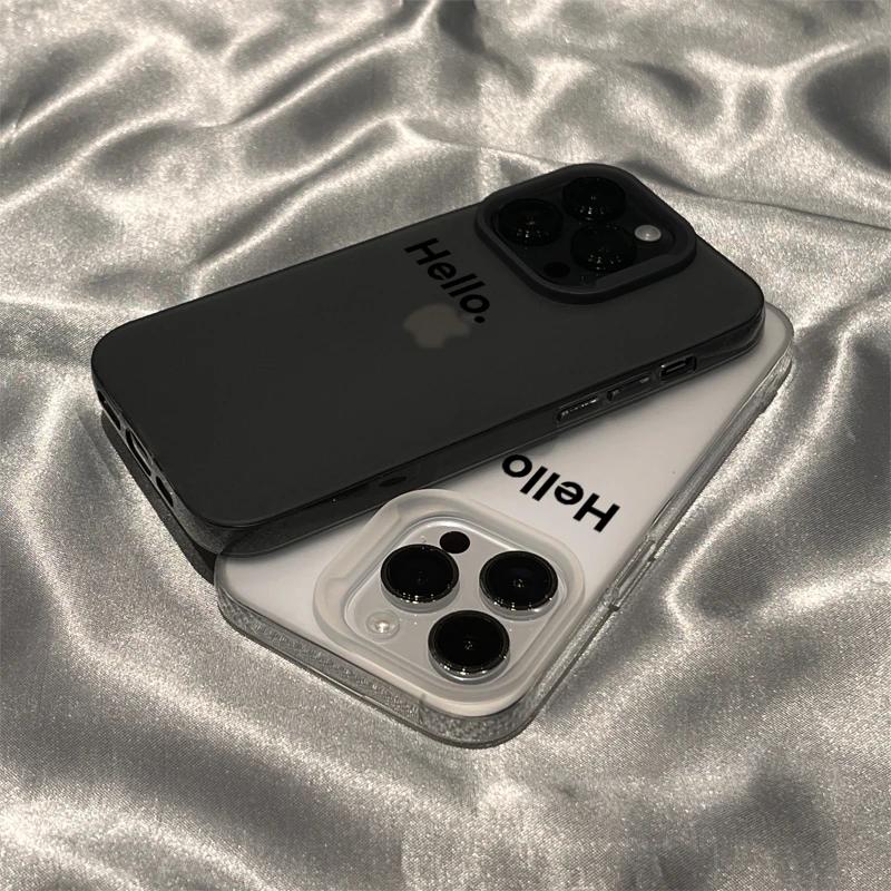 奥菲顿简约hello磨砂适用iPhone15/14promax手机壳苹果13/12/11套