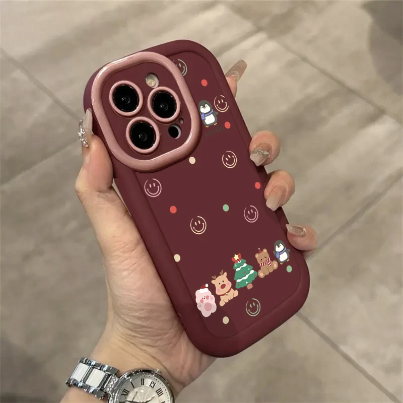 趣味企鹅圣诞树适用iPhone15/14promax手机壳11苹果13/12软套xr