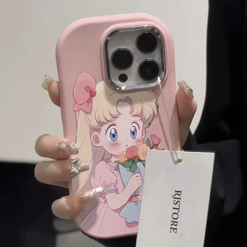SMBLCE可爱捧花美少女iPhone15/14promax手机壳苹果13/12/11套xr