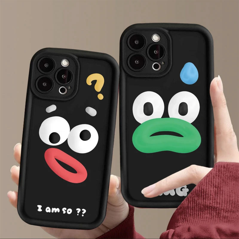 情侣呆萌搞怪表情适用iphone15苹果14手机壳13华为vivo小米oppo套