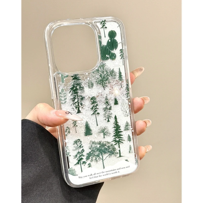 奥菲顿雪山森林适用iphone16流沙苹果15手机壳华为vivo小米oppo套