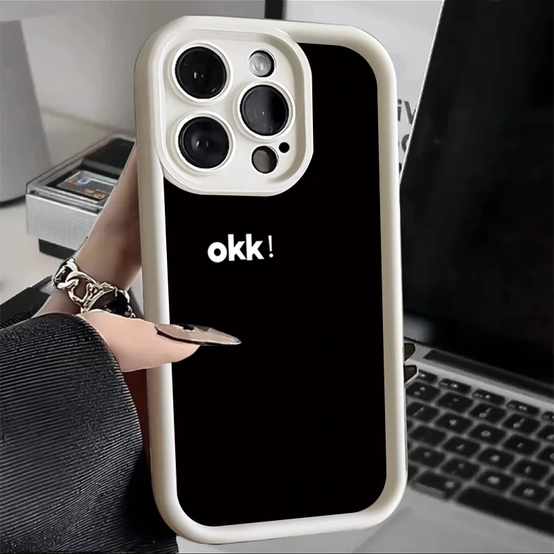 ins简约英文okk适用iPhone15/14/13苹果12手机壳华为oppo小米vivo