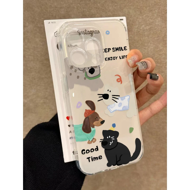 奥菲顿腊肠狗与猫适用iphone16/15手机壳苹果小米vivo华为oppo套