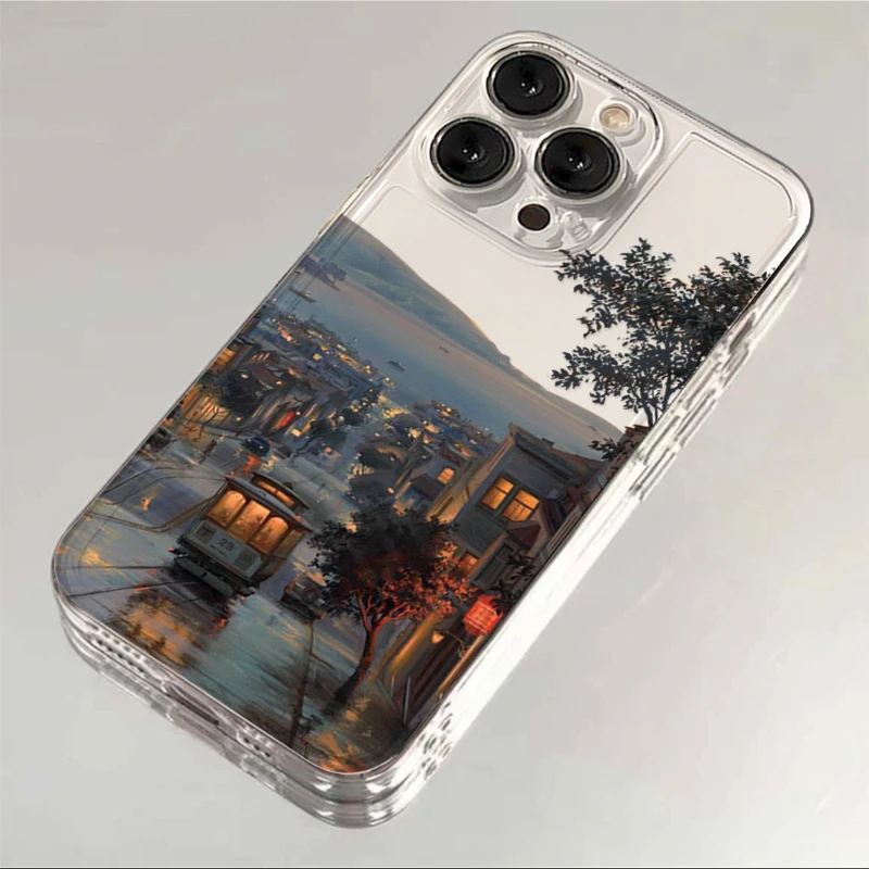 乡间马路风景适用iphone15/13苹果14pro手机壳华为vivo小米oppo套