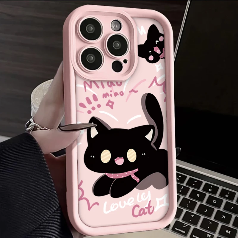 ins趣味惊吓猫咪适用iPhone15/14promax手机壳苹果13/12/11软套xr
