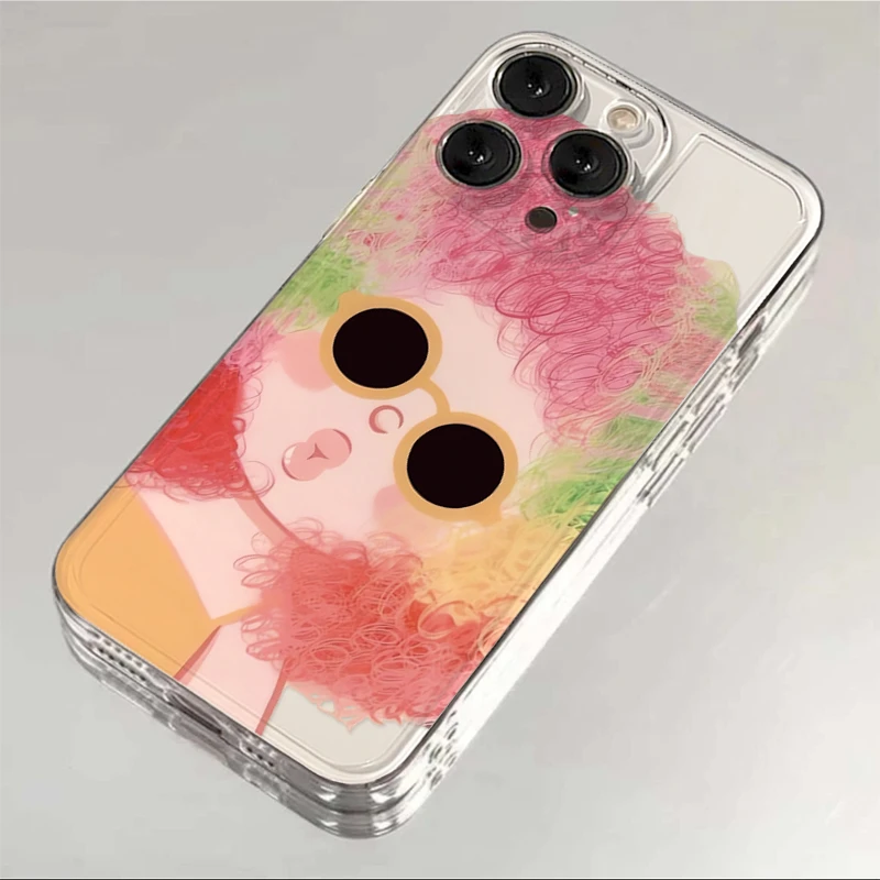 可爱彩色女孩适用iphone15/13/14苹果12手机壳华为vivo小米oppo套