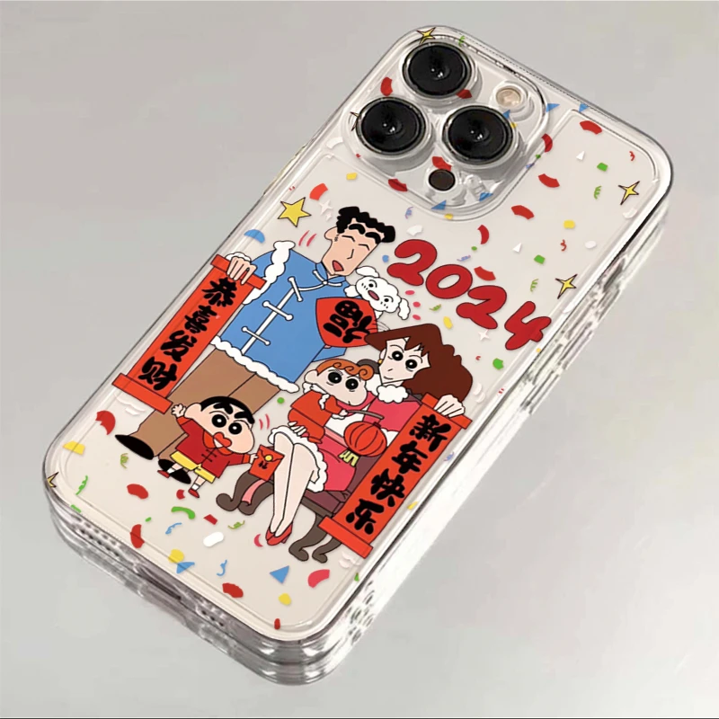 仙朵拜年小新一家iphone15/13苹果14手机壳华为vivo小米oppo套