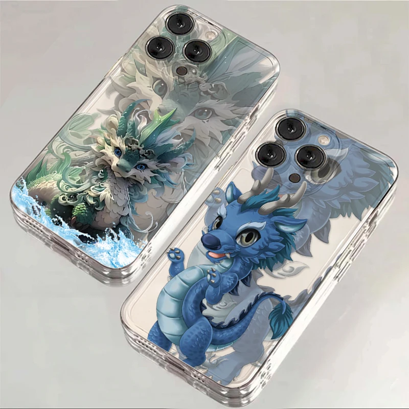 彩绘玉龙麒麟适用iphone15/13苹果14手机壳华为viv小米oppo软xr套