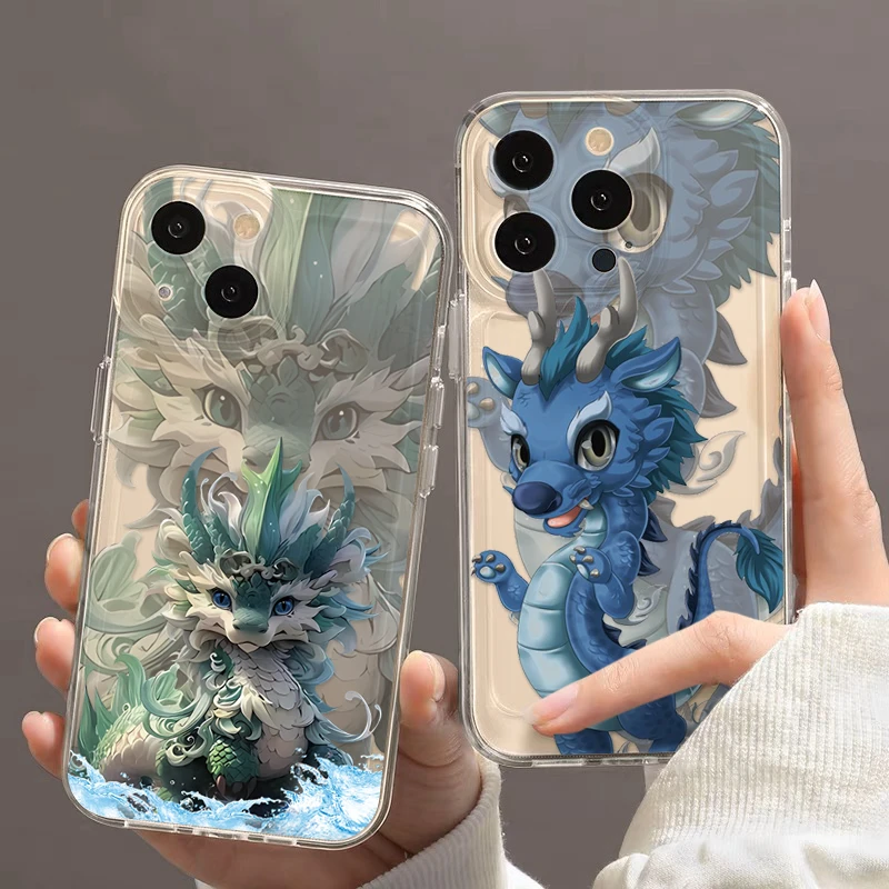 ins彩绘神兽麒麟适用iphone15/13苹果14手机壳华为vivo小米oppo套