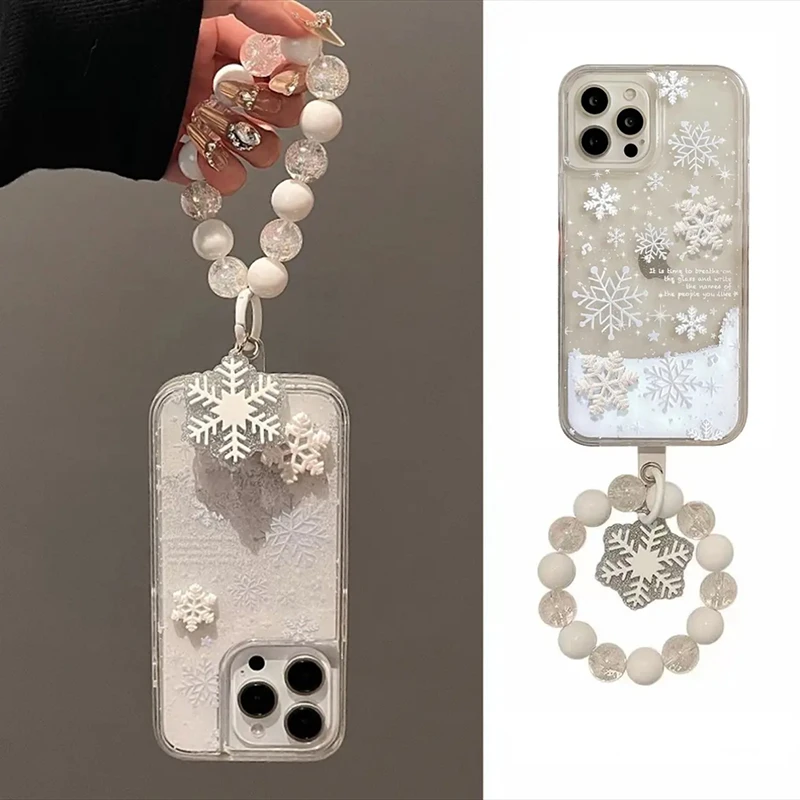 奥菲顿ins流沙雪花挂链适用iphone16手机壳华为P70vivo小米14oppo