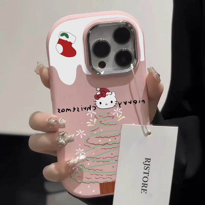 圣诞树烟花KT猫适用iPhone15/14promax手机壳11苹果13/12软xs套xr