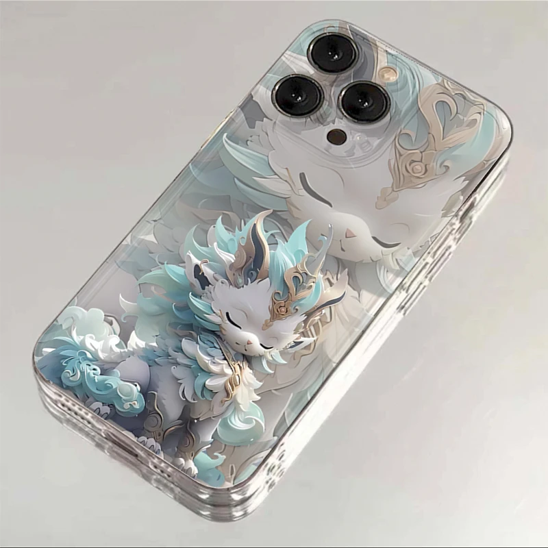 DINGLIN蓝白神兽适用iphone15/13苹果14手机壳华为vivo小米oppo套