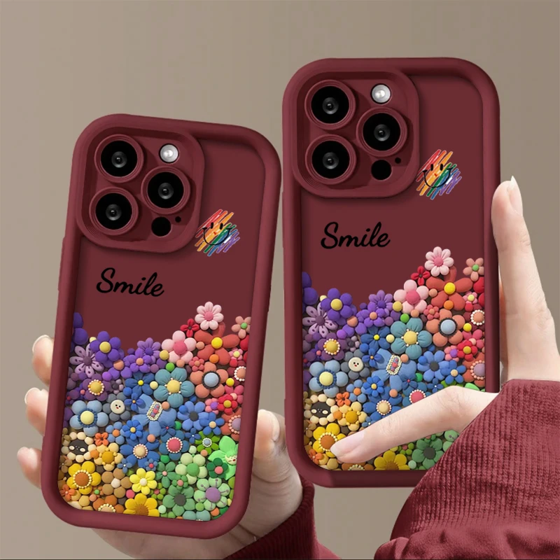 趣味彩色太阳花适用iphone15苹果14手机壳13华为vivo小米oppo软套