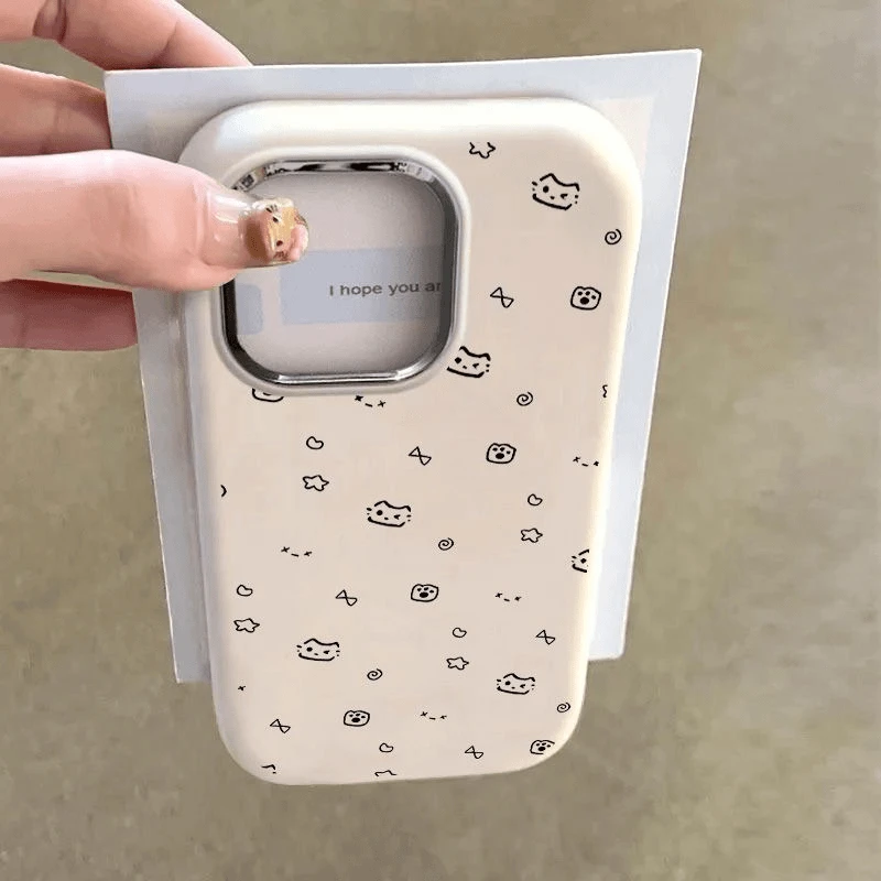 奥菲顿线条迷你小猫适用iphone16镜框15手机壳华为vivo小米oppo套