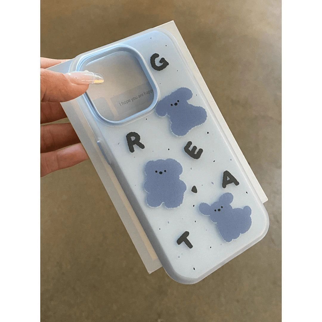 奥菲顿英文蓝色小狗适用iPhone16/15/14肤感果冻手机壳11苹果12套