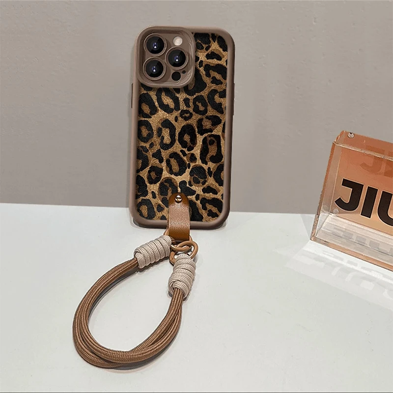 Lucky豹纹天眼羊皮适用iphone15手机壳14苹果华为vivo小米oppo套