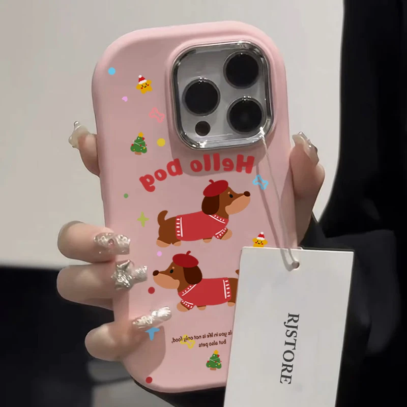 ins可爱圣诞狗狗适用iPhone15/14promax手机壳xr苹果13/12/11软套