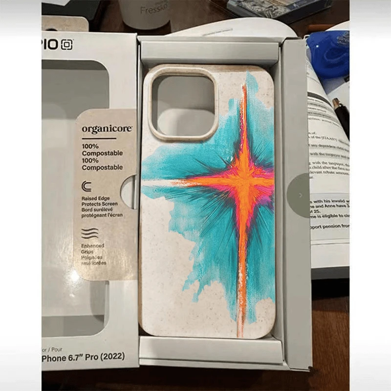 奥菲顿艺术油画十字适用iPhone15/14promax手机壳11苹果13/12软套