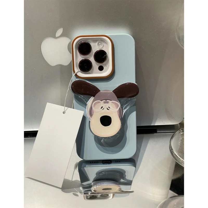 ins可爱掌门狗支架苹果14promax手机壳iPhone13女12全包11软xr套