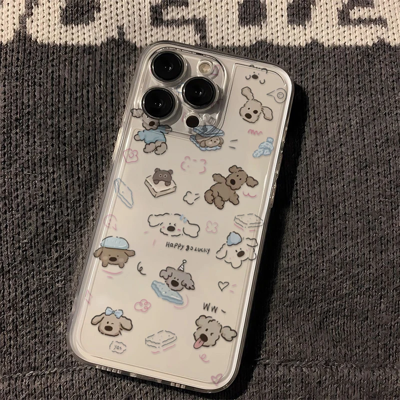 仙朵卡通玩耍小狗适用iphone15/13苹果14手机壳华为viv小米oppo