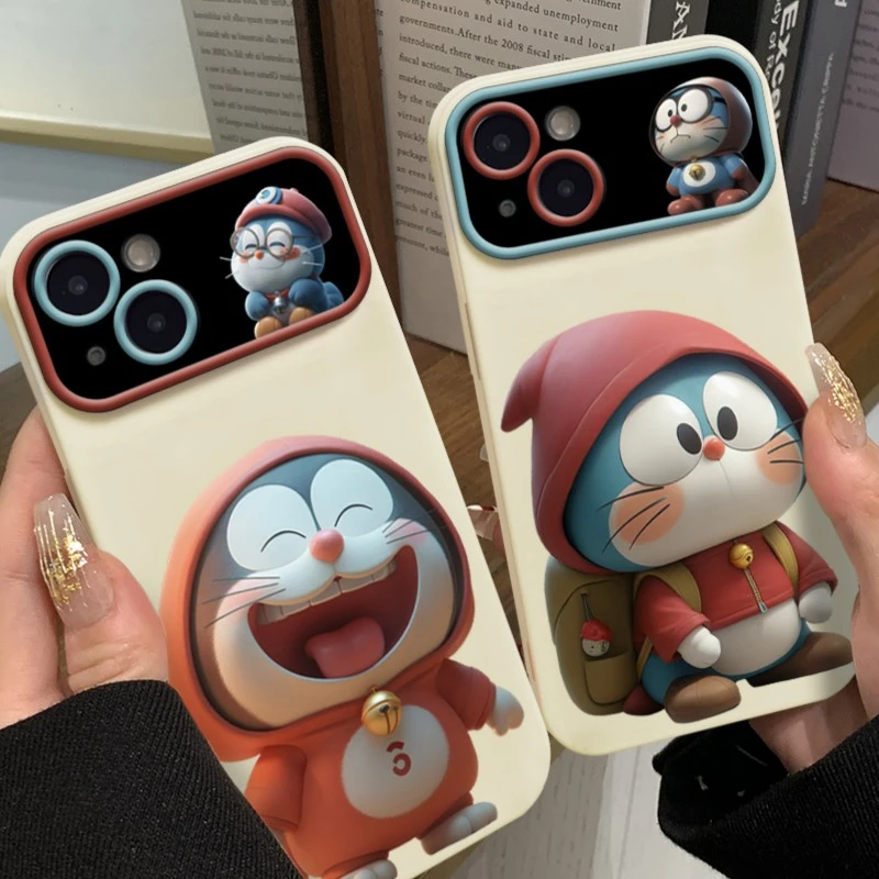 情侣款卡通叮当猫苹果华为vivo小米oppo手机壳iphone15/13/14软套