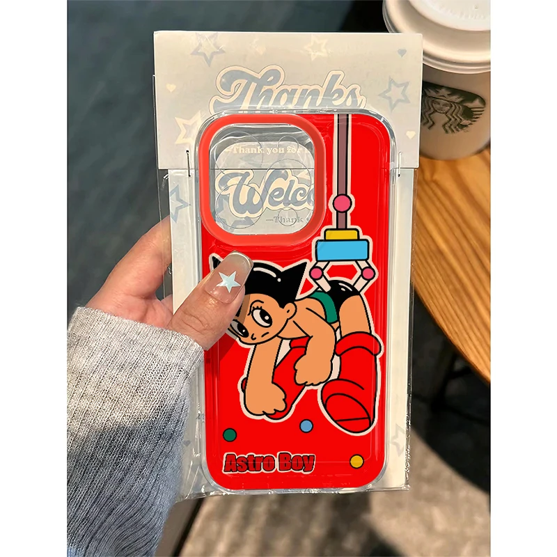 奥菲顿红底阿童木适用iphone15/14/13手机壳华为vivo小米oppo套壳