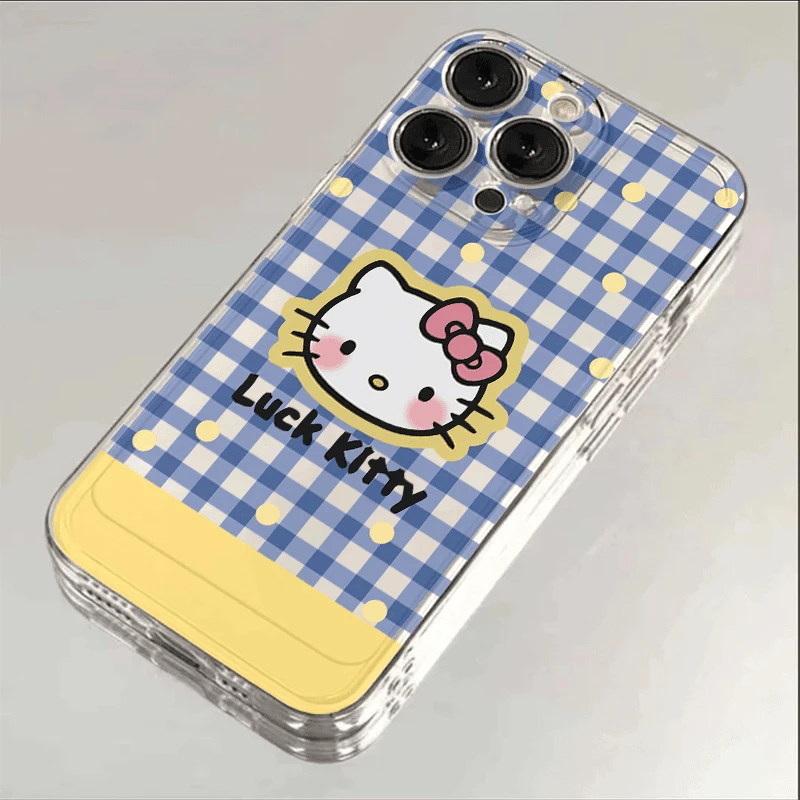 奥菲顿蓝白格纹kt头像适用iphone15苹果14手机壳华为vivo小米oppo