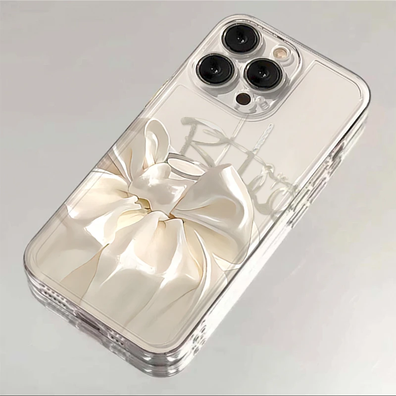 SMBLCE丝绸蝴蝶结适用iphone15/13苹果14手机壳华为vivo小米oppo
