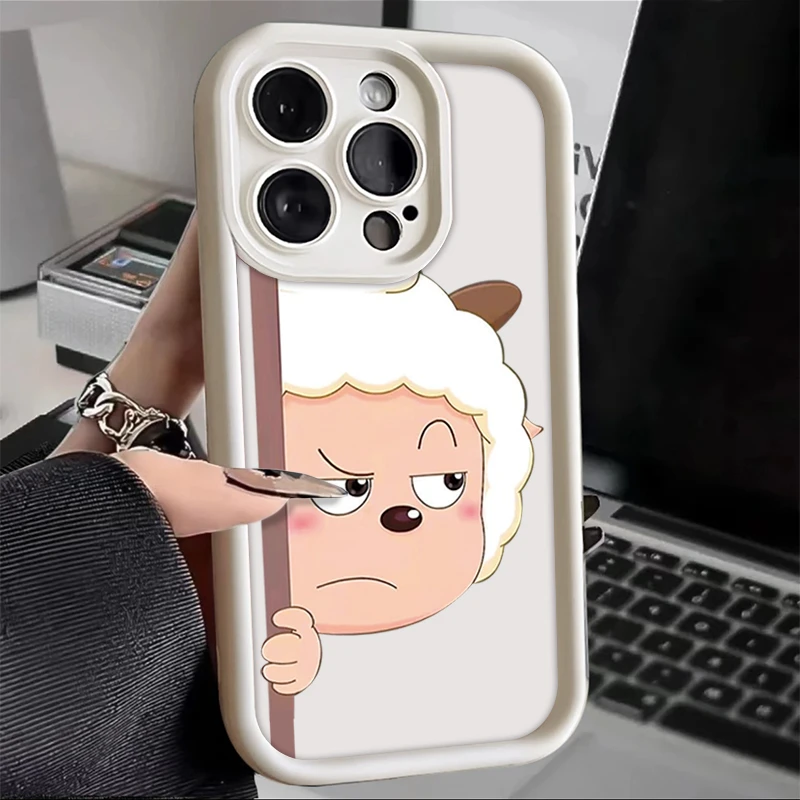 ins趣味懒羊羊适用iphone15/13苹果14手机壳华为vivo小米oppo软套