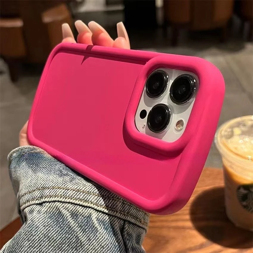 ins简约纯色多巴胺苹果14promax手机壳iPhone13/12女11磨砂xr软套